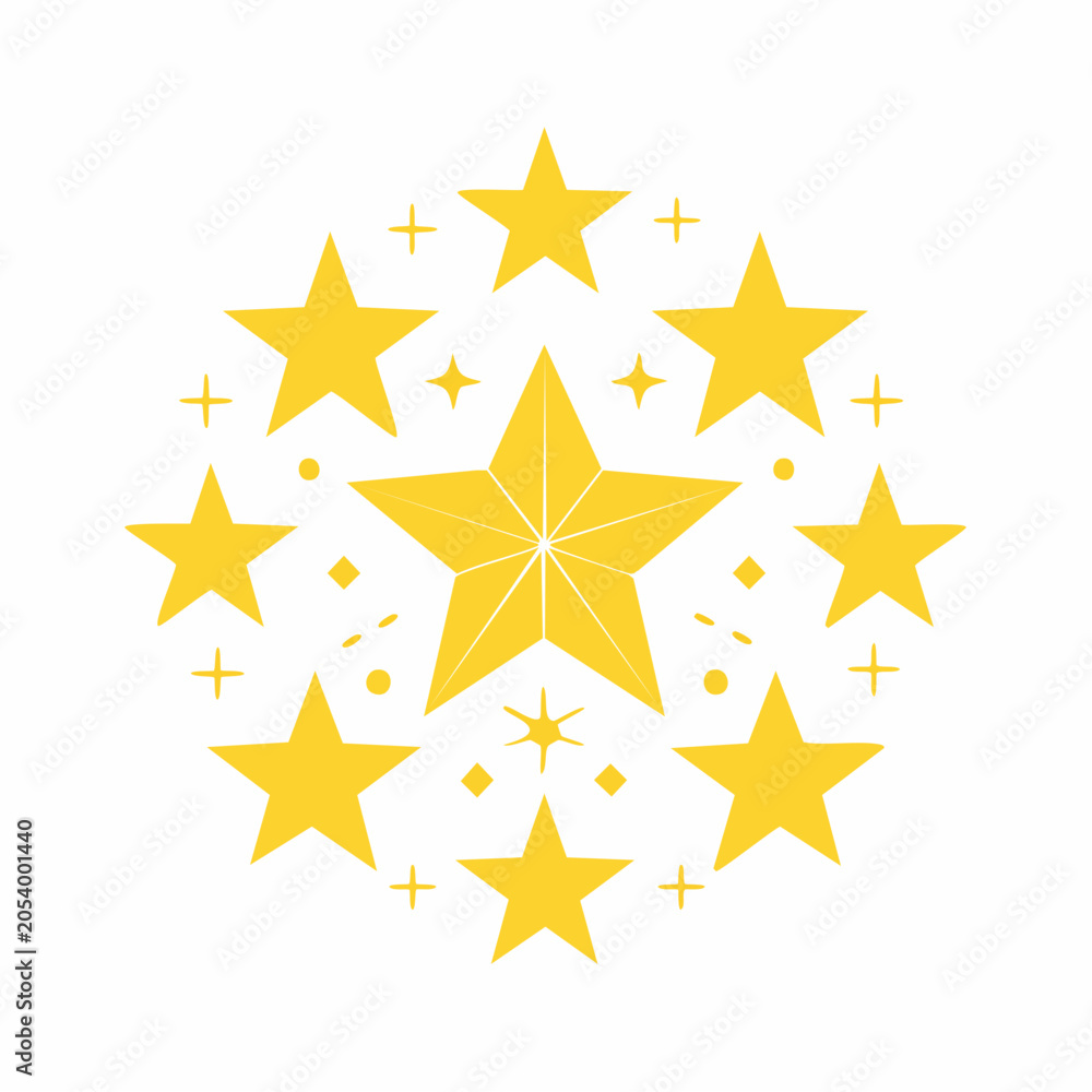 Obraz premium Golden Stars Arrangement