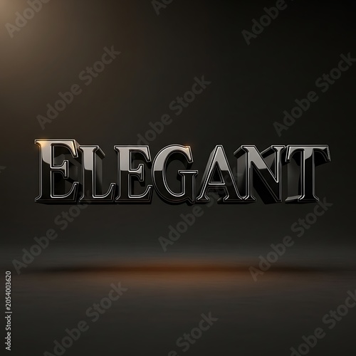 Elegant Typography - A Polished 3D Word Design on Dark Background.
