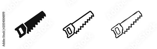 Bild auf Leinwand Hand Saw Icons for Carpentry and Woodworking Tools