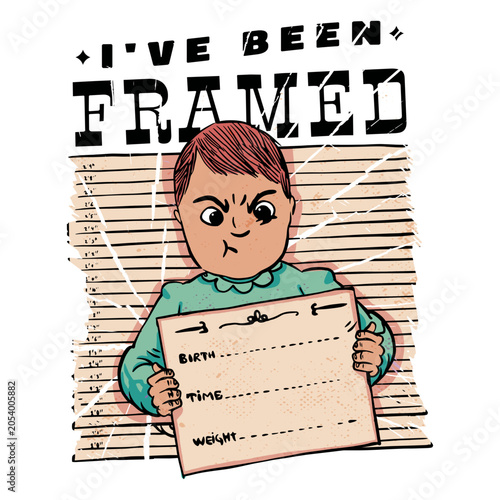 Fényképezés Illustration of a boy holding up a piece of paper