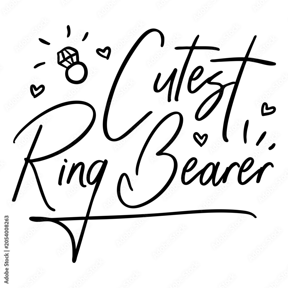 Fototapeta premium Cute ring bearer design with playful elements