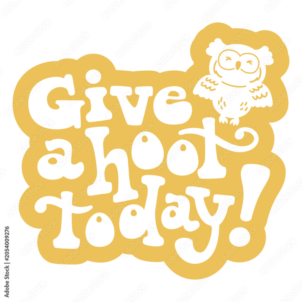 Naklejka premium Back to school give a hoot cut out badge