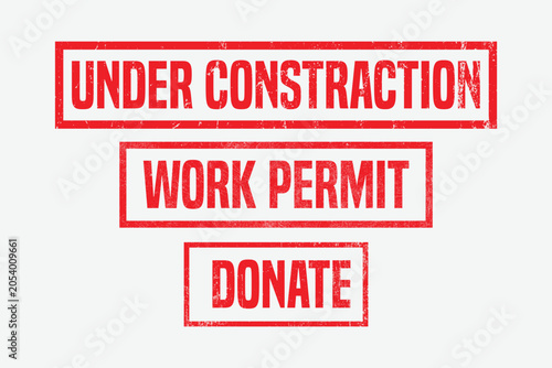 Grunge  effect under construction work permit vector art design