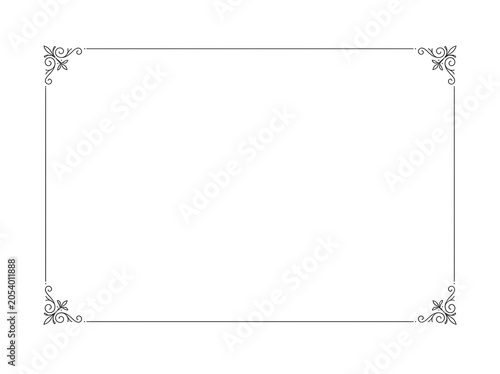Elegant Minimalist Thin Border Frame with Ornate Corner Accents