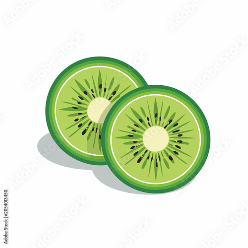 Two Slices of Kiwi Fruit