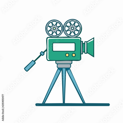 Vintage Film Camera on Tripod