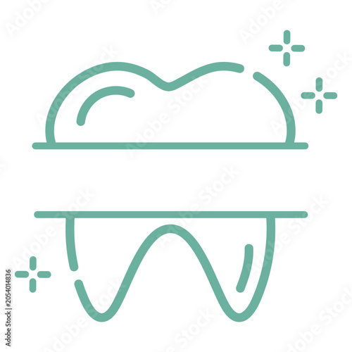 Schilderij op canvas Sparkled molar tooth icon