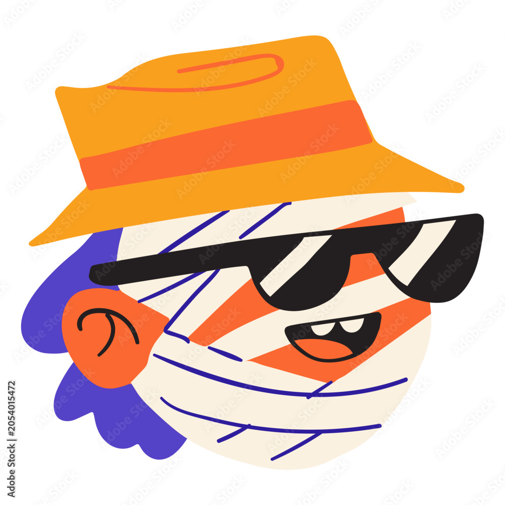 Φωτογραφία Mysterious man with mask and hat cartoon