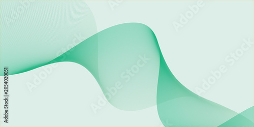Abstract flowing green wave pattern on a light background.