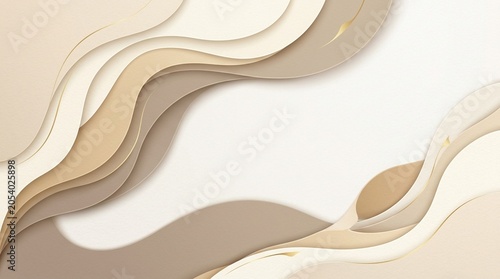 Soft 3D paper cut vector style