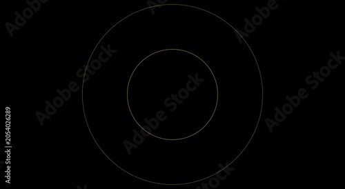 Minimalist gold concentric circles expanding animation on animation black background