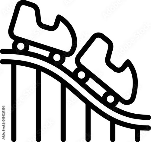 Photos Roller coaster line art icon, amusement park ride, thrilling descent