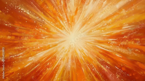 A radiant sunburst pattern in shades of orange and yellow, emanating warmth and energy