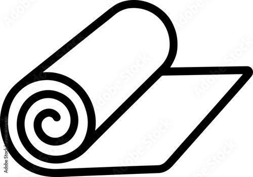 Rolled Yoga Mat Icon Outline, Simple Minimalist Vector Graphic