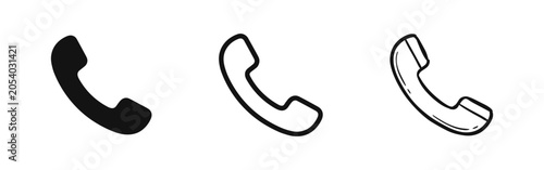 Foto Telephone Handset Icon Set for Communication Support and Contact Service Designs