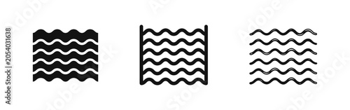 Foto Wave Icons Representing Water Sea or Ocean Currents in Various Graphic Styles