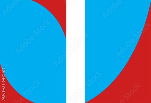 Принти на полотні Abstract red and cyan blue graphic background with a vertical white dividing lin