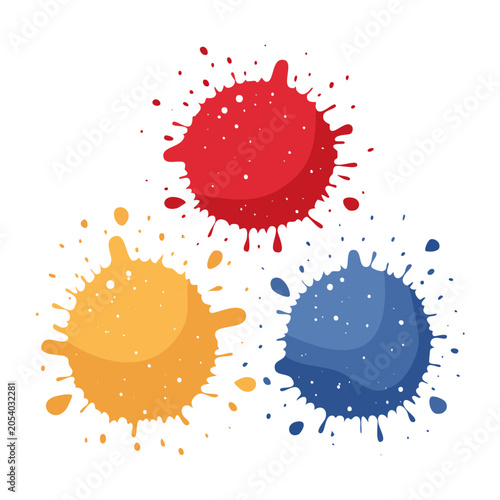 Colorful Paint Splashes Vector Illustration