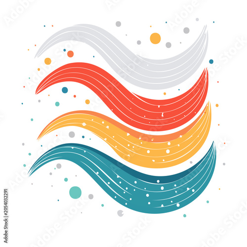Colorful Wave Lines Abstract Graphic Design