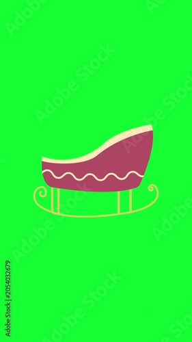 Christmas Sleigh Green Screen Animation