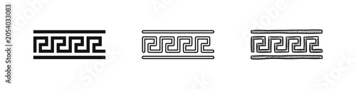 Εκτύπωση καμβά Greek Key Meander Pattern Border Icon Set