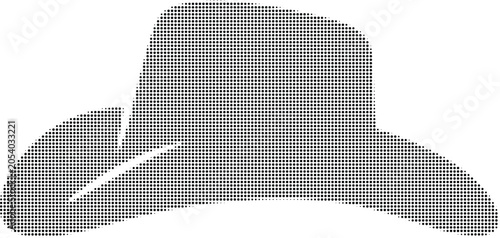 Foto Halftone Cowboy Hat Silhouette On Transparent Background western pattern dotted