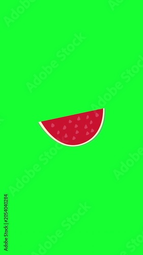 Watermelon Slice Green Screen Animation