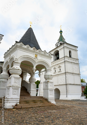 Konstfotografi The porch and bell tower of the Church of St