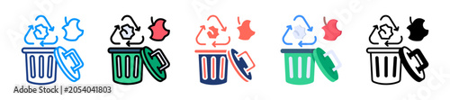 Obraz na płótnie Waste Removal Icon Sheet Multiple Style Collection