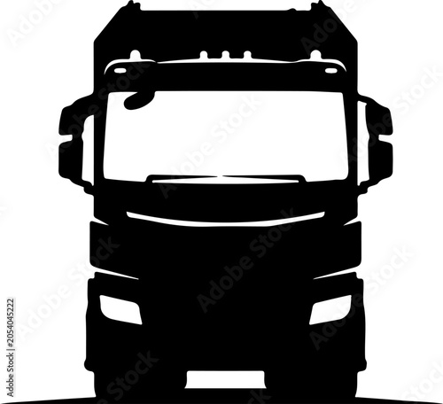 Truck, semi-truck, tractor unit, vehicle silhouette, black truck, commercial vehicle