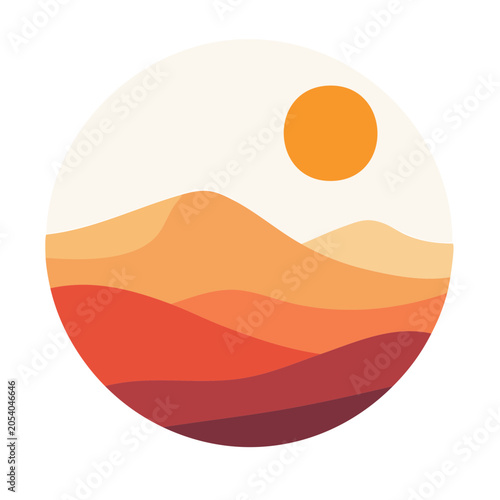 Minimalist Mountain Landscape Vector Illustration