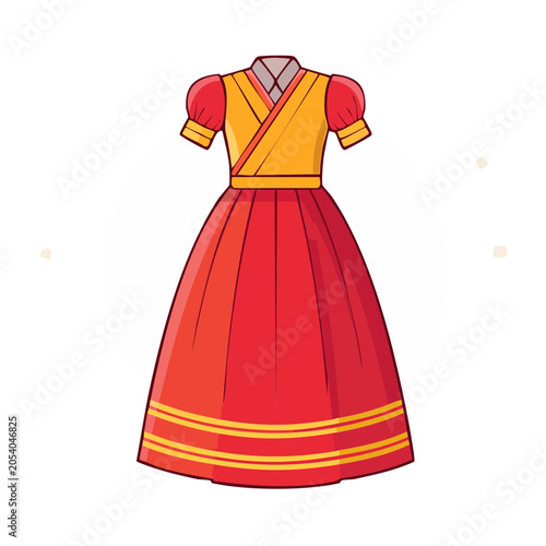 Traditional Dress Vector Illustration