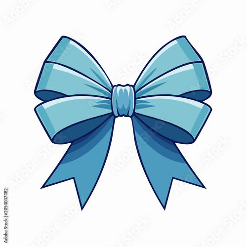 Blue Ribbon Bow Illustration