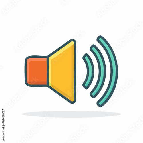 Stylized Speaker Icon with Sound Waves