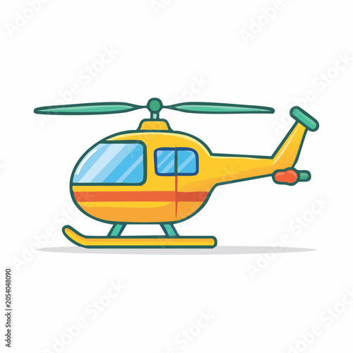 Yellow cartoon helicopter illustration