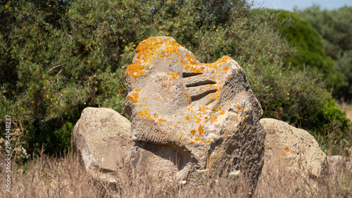 Konstfotografi Megalithic Menhir Monument Surrounded by Mediterranean Vegetation