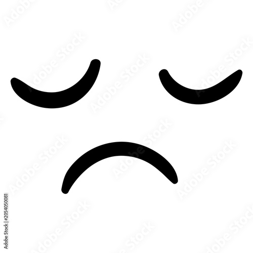 Valokuva Simple sad face emoticon design