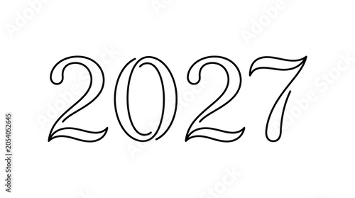 2027 year number in elegant script font