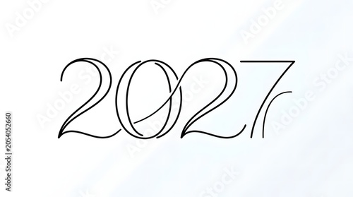 2027 year in modern calligraphy style