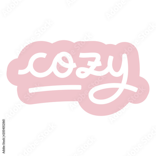 Foto The word cozy in pink