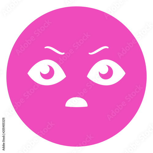 Εκτύπωση καμβά Pink emoticon with black eyes