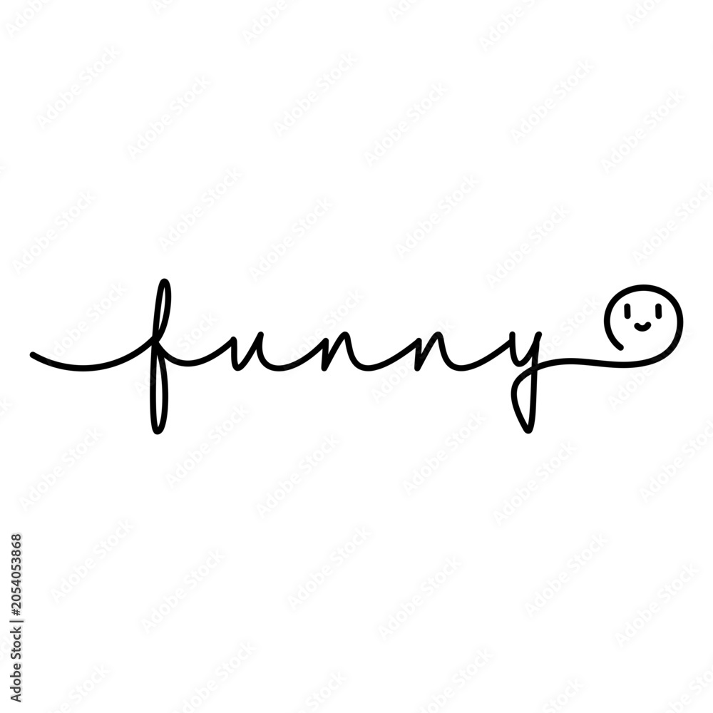 Obraz premium Playful script design featuring the word funny