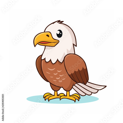 Cute Eagle Cartoon Illustration