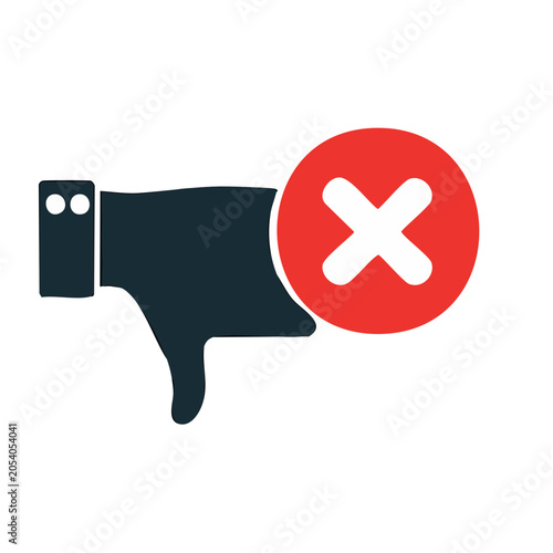 Thumbs Down Icon - Flat Design
