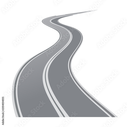 Winding Road Vector Graphic