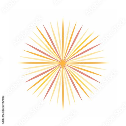 Yellow and Orange Burst Shape Vector Illustration