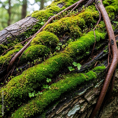 Mossy Tree Trunk - A Close-Up of Natures Beauty.
