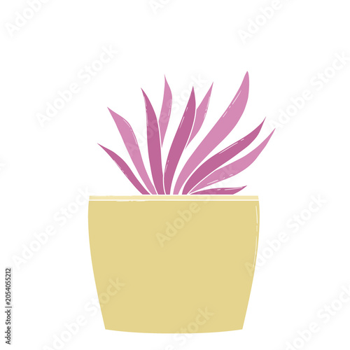 Doodle plant indoor set decorative houseplants illustration that can be used for interior decoration, social media, sticker, wallpaper, card, e.t.c. with pink and yellow gold colors 