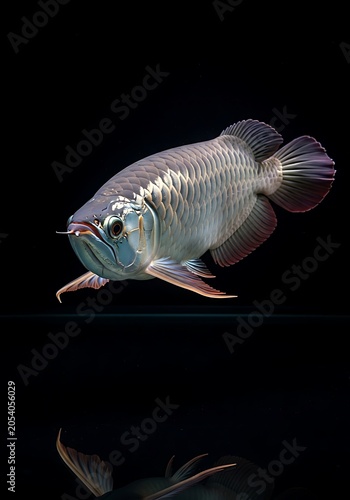 Majestic Silver Arowana - A Captivating Portrait of Aquatic Elegance.