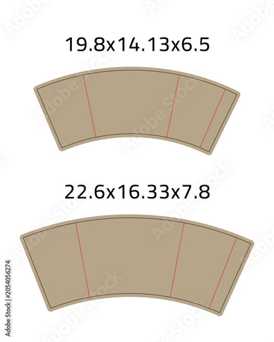 Curved Coffee Cup Sleeve Packaging Template for 4 oz and 7 oz Cups